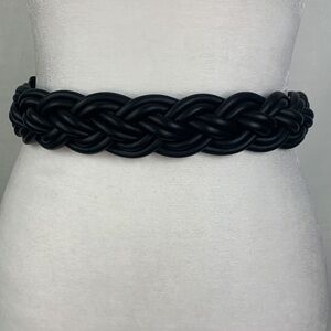Express Black Faux Leather Braided Belt- XS/SM- NWT